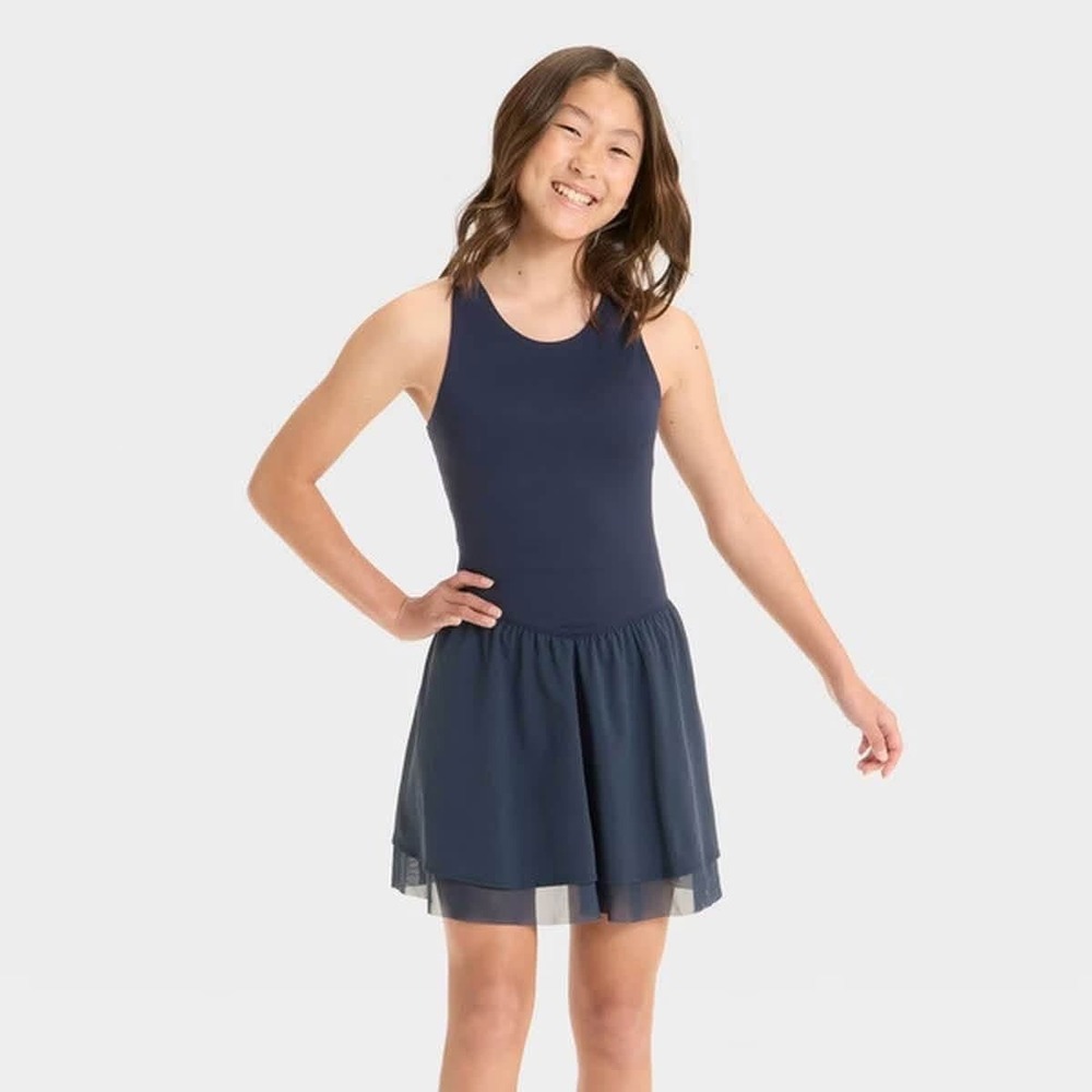 All in Motion Girls Navy Sleeveless Performance Dress racerback Size S 6/7